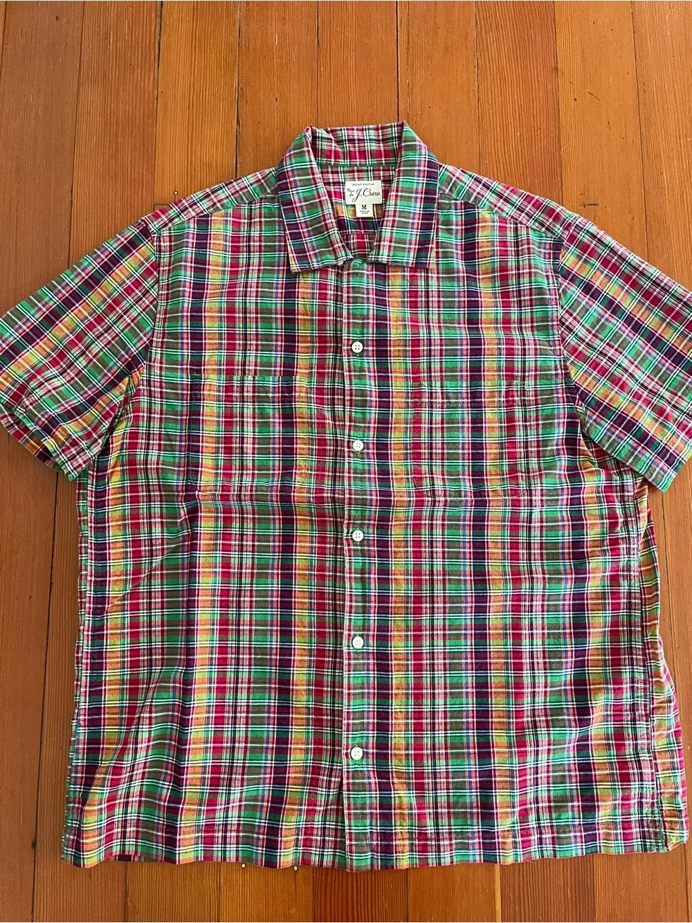 Men’s J.Crew Madras Short Sleeve Button Up